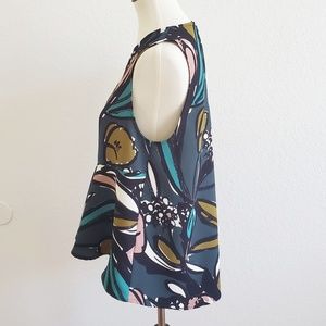 Topshop Tops - TOPSHOP Floral Abstract Peplum Sleeveless Top 8 Topshop Tops - TOPSHOP Floral Abstract Peplum Sleeveless Top 8